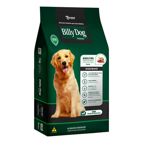 Ração Billy Dog Para Cães Adultos Sabor Carne Ossinho 7kg