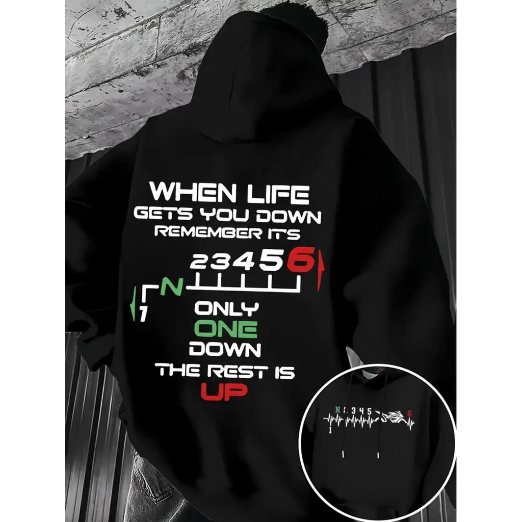 Blusa Casaco Moletom Frio Canguru Bolso Capuz Streetwear Casual Masculino Unissex Estampa Moto Marcha Velocidade Amaor