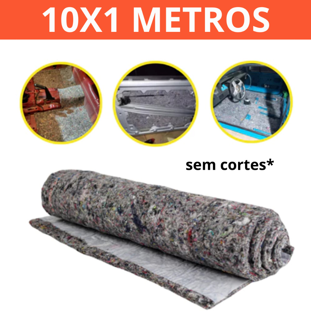 FELTO AUTOCOLANTE, ADESIVADO  Para Assoalho 5, 4 e 10 metros - Protetor Carpete Automotivo