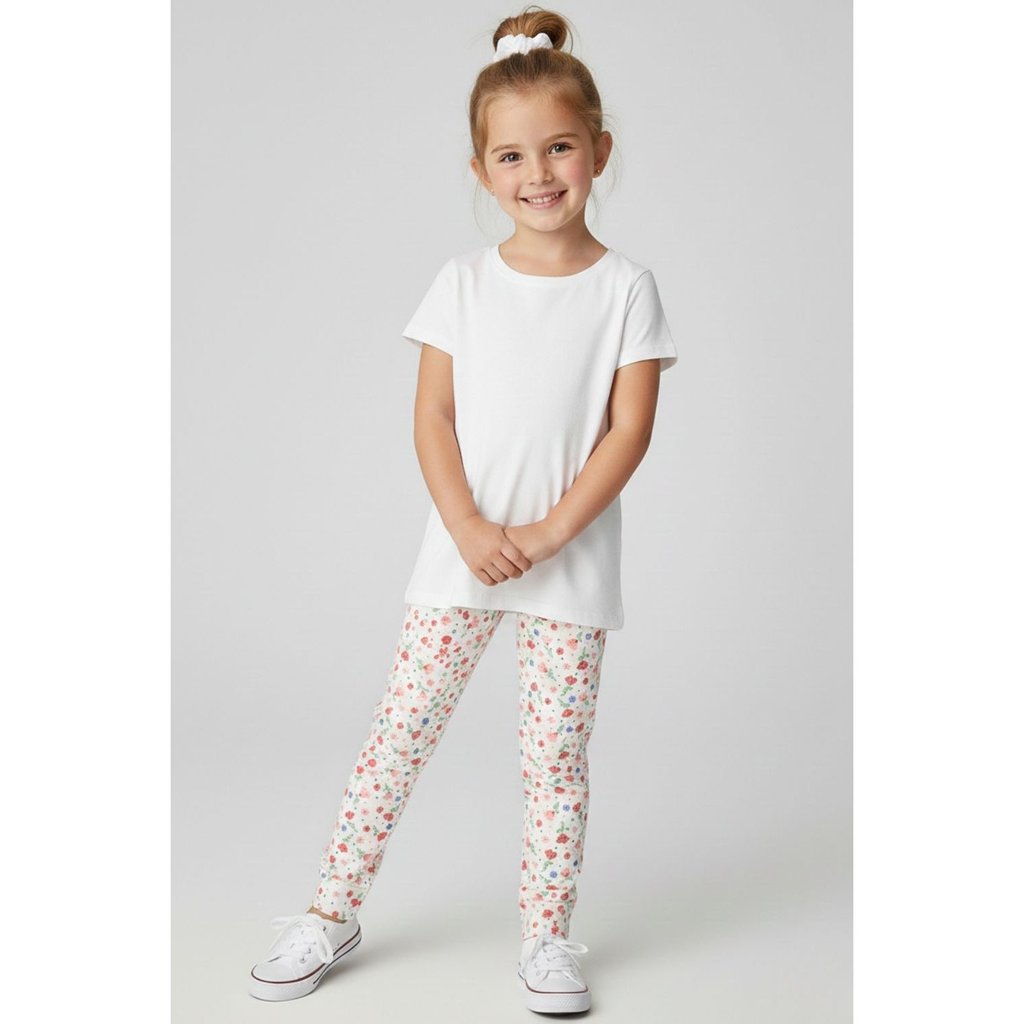Legging Infantil Feminina Flores em Oferta na Shopee
