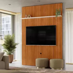 Painel Piso Teto New Interlagos Cinamomo Off White - Madetec