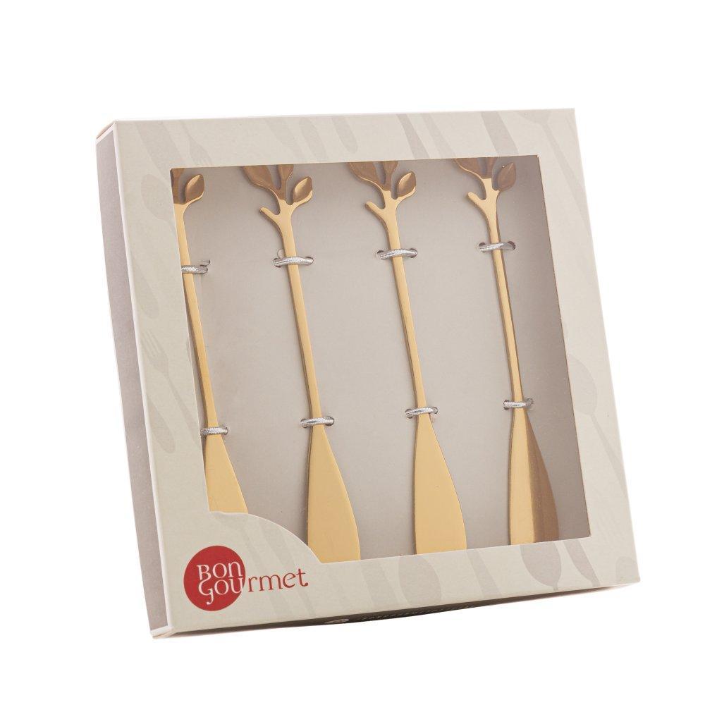 4 Espátulas Wolff Leaves de Aço Inox Dourado em Oferta na Shopee