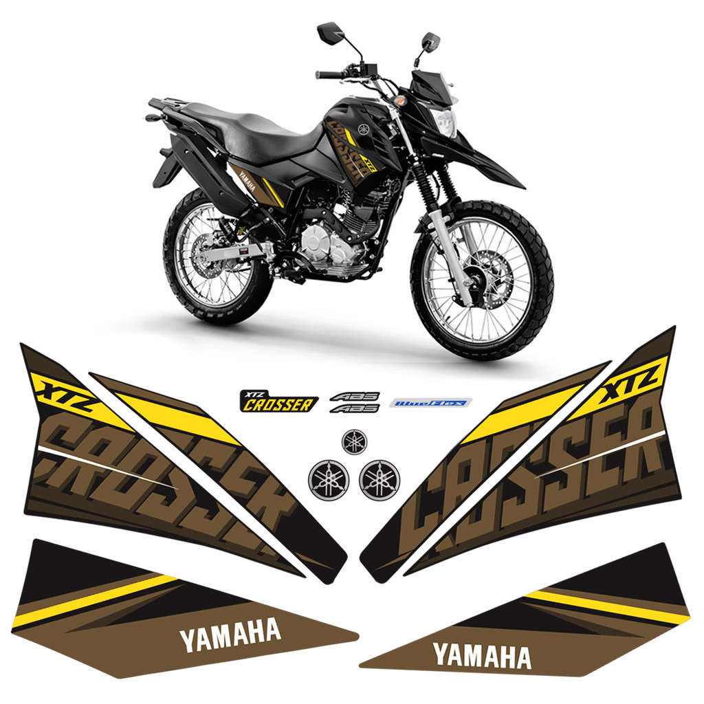 Adesivos Para Yamaha Crosser Xtz 150 2019/2020 Moto Preta em Oferta na Shopee