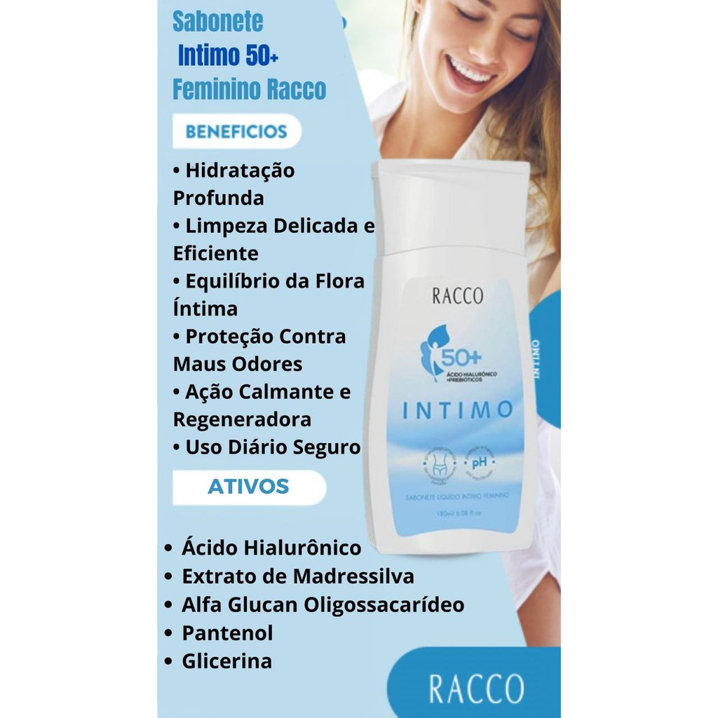 Sabonete Liquido Intimo Feminino Intimo 50+ Racco