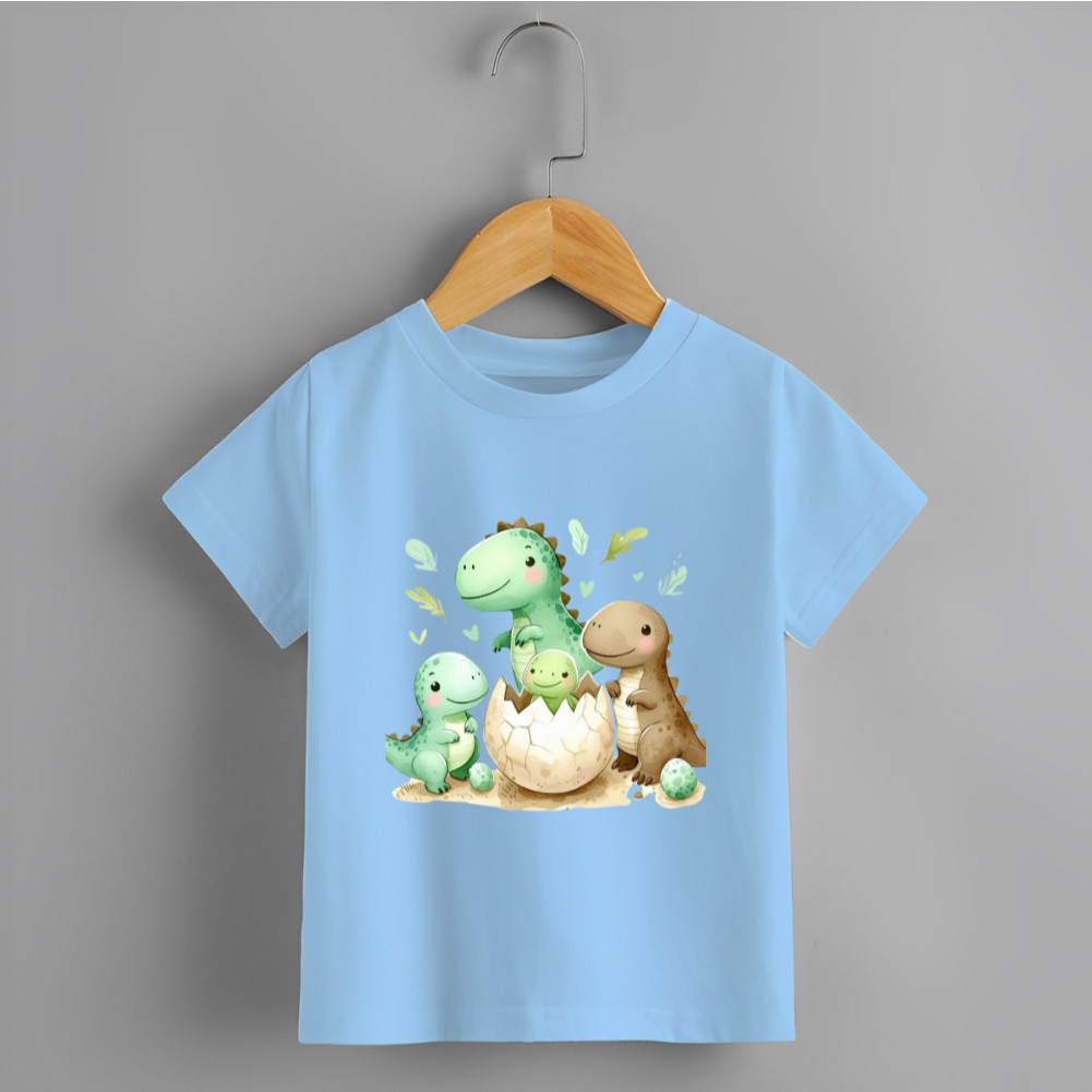 Camiseta T-shirt Infantil Dinossauro Estampada "3 Dinos" Personalizadas 100% Algodão