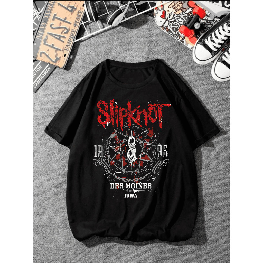 Camiseta Unissex Slipknot Pentagrama Lançamento Camiseta 100% Algodão Camisetão Solta Plus Size Camiseta - Spyke Shop