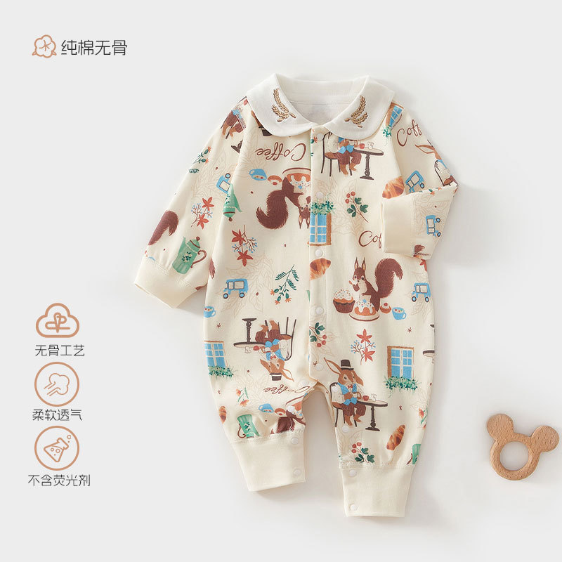 Roupas infantis crianças roupas de algodão puro classe a roupas bebê recém-nascido confortável bonito Animal macacão mac