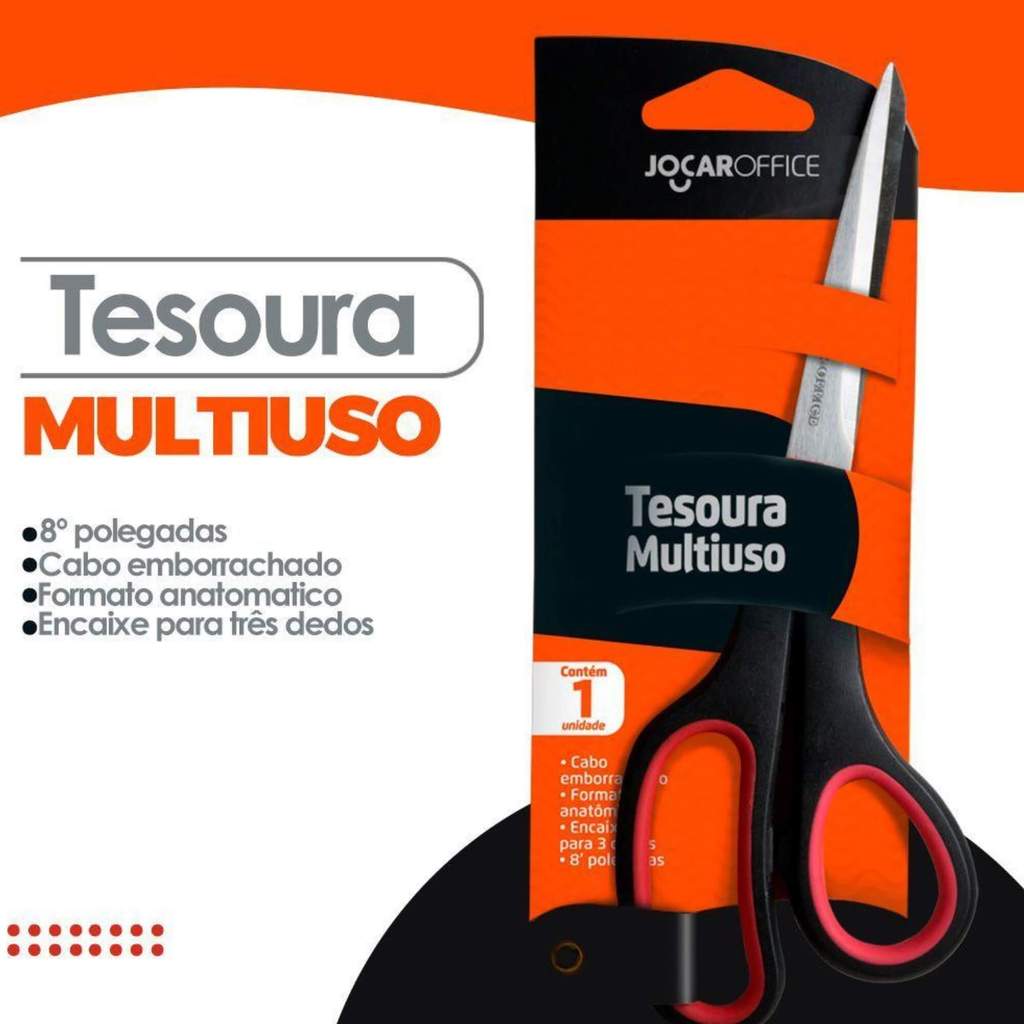 Tesoura Multiuso Inox 8" Polegadas 21cm Jocar Office Leonora - 91014 · foto 2