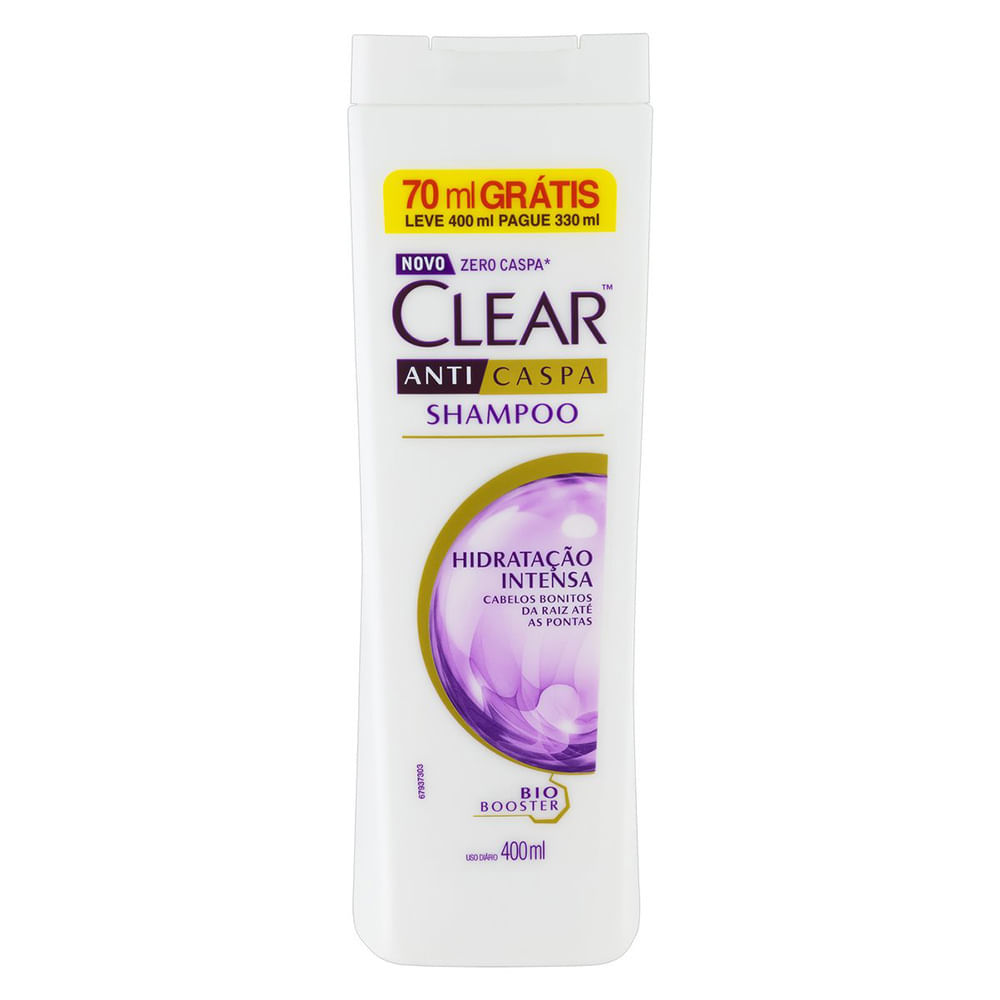 Shampoo Clear Hidratação Intensa Leve 400ml Pague 330ml em Oferta na Shopee