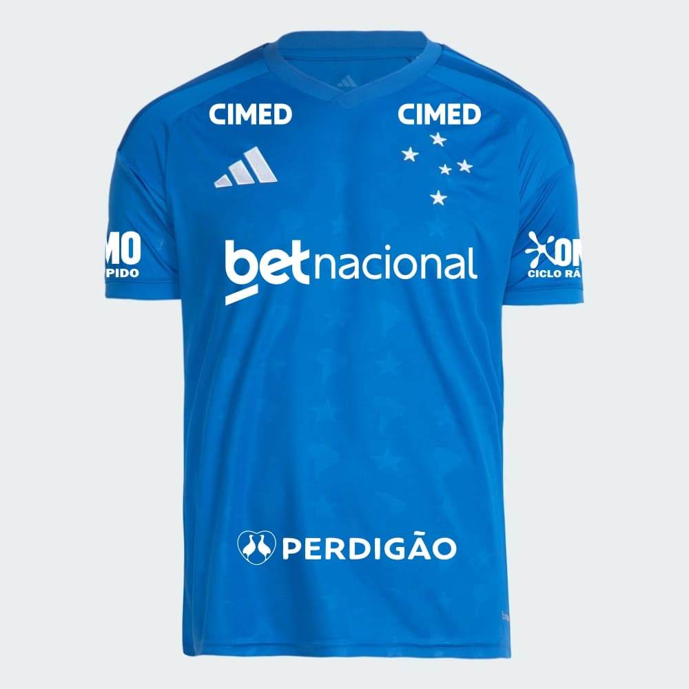 Camisa Cruzeiro I Adidas 2026 C/Patrocínio Azul Oficial + Nota Fiscal