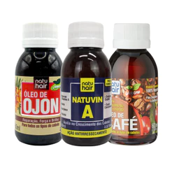 Kit Crescimento Nutritivo NatuVin A + Óleo de Ojon + Óleo de Café NatuHair