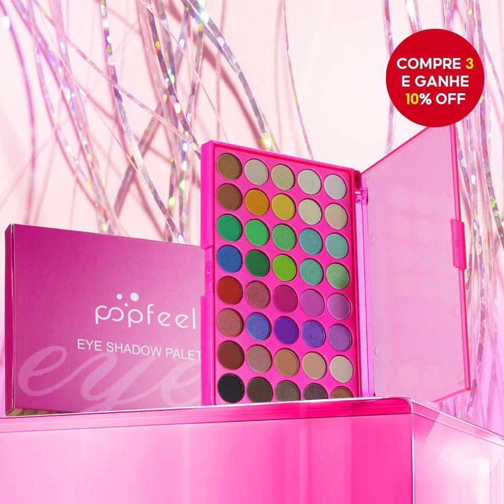 Paleta De Sombras Popfeel 40 Cores, Matte E Shimmer, Alta Pigmentação, Aplicação Fácil, Tema Barbie Pink em Oferta na Shopee