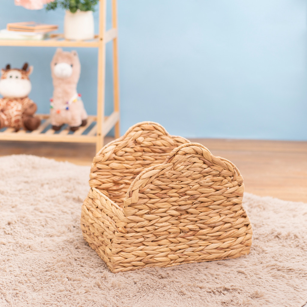 cesto organizador vazado 40cm nuvem de fibra natural multiuso - Oikos em Oferta na Shopee