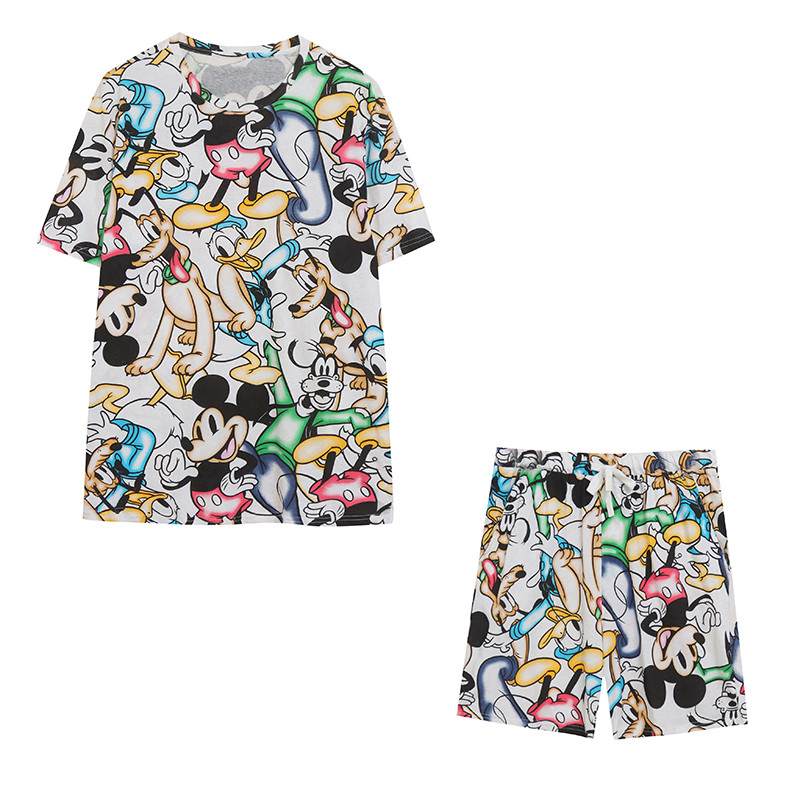 Comércio exterior 100% algodão dos desenhos animados Anime fantasia brincalhão redução de idade verão camiseta terno bol