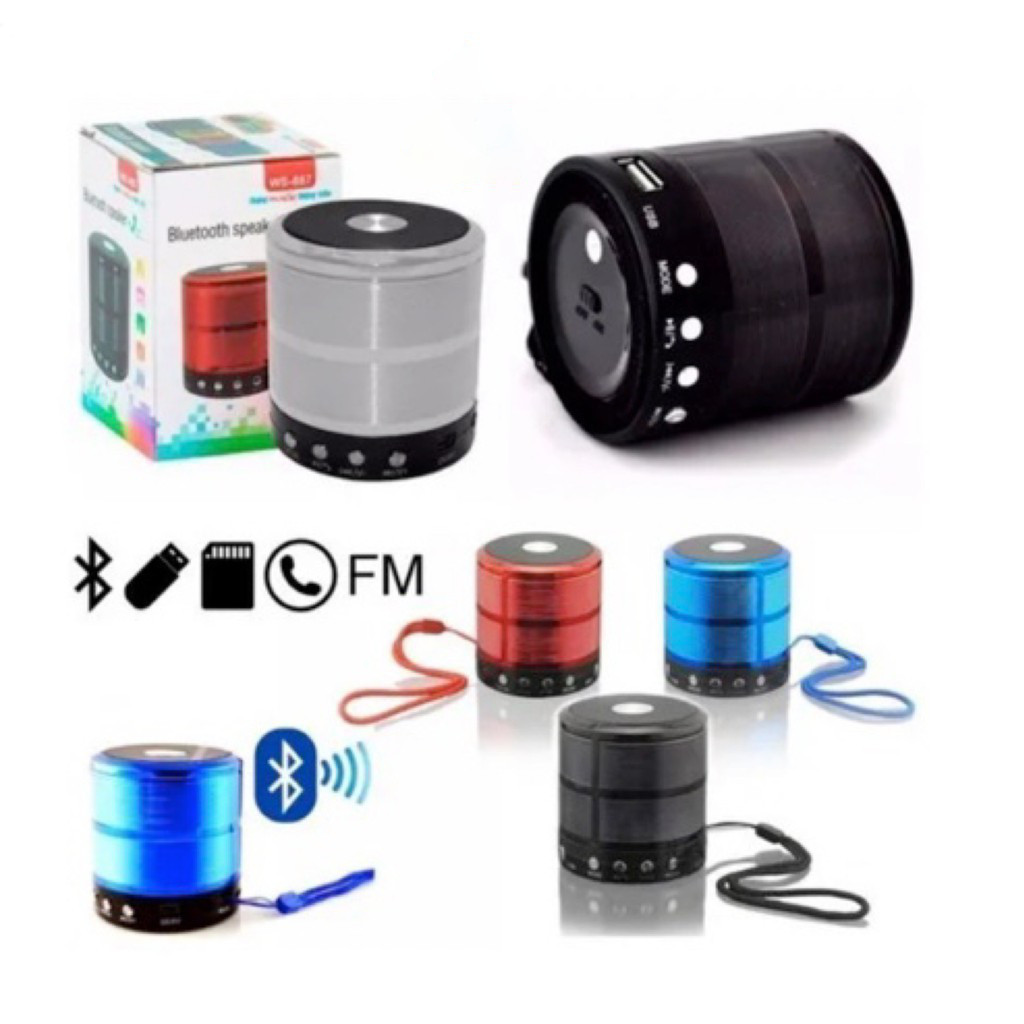 Mini Caixa De Som 3 horas 887 Portátil Bluetooth com Rádio FM SD USB Altomex