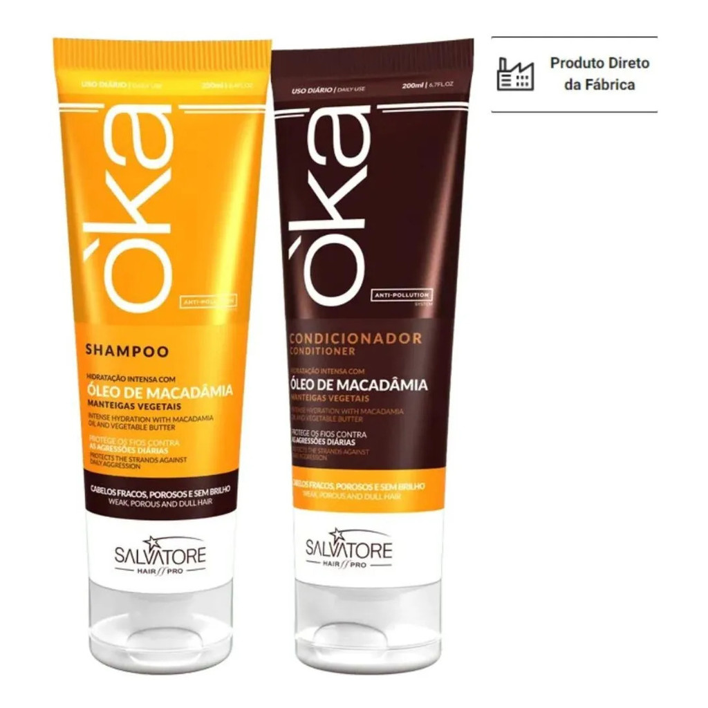 Kit Salvatore Oka Macadâmia Shampoo+condicionador 200/250ml