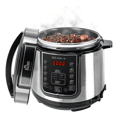 Panela Pressão Eletrica 5l Inox 900w 14 Funções Feijao Kian Frequência 60hz