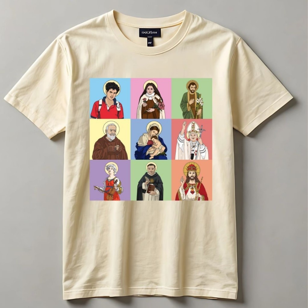 camisa Camiseta [Exclusivo] Santos S. Carlo Acutis S. João Paulo II Padre Pio S. Teresinha| Infantil, Adulto e Plus Size