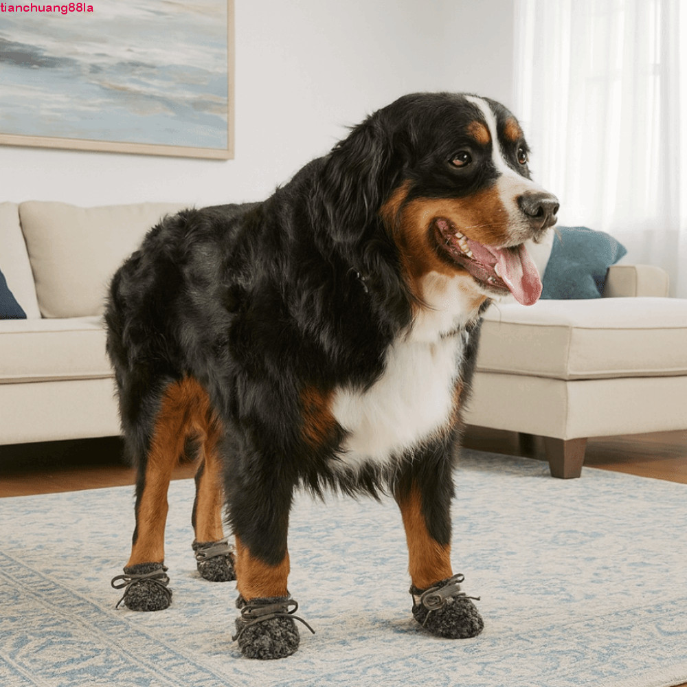 TIANCHUANG 4 Unidades/Conjunto Sapatos De Algodão Para Cães , Botas De Neve De Pelúcia Quentes Animais De Estimação Inve