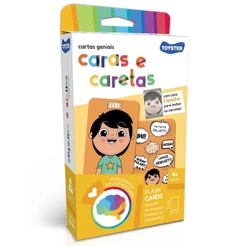 JOGO DE CARTAS CARAS E CARETAS TOSYTER BRINQUEDO EDUCATIVO EMOÇÕES CRIAR EXPRESSÕES EDUCATIVO CARDS