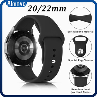20mm 22mm Pulseira De Silicone Para Smartwatch Samsung Galaxy Watch 7 6 5 FE 4/Garmin/Redmi Watch 5 Active/Amazfit em Oferta na Shopee