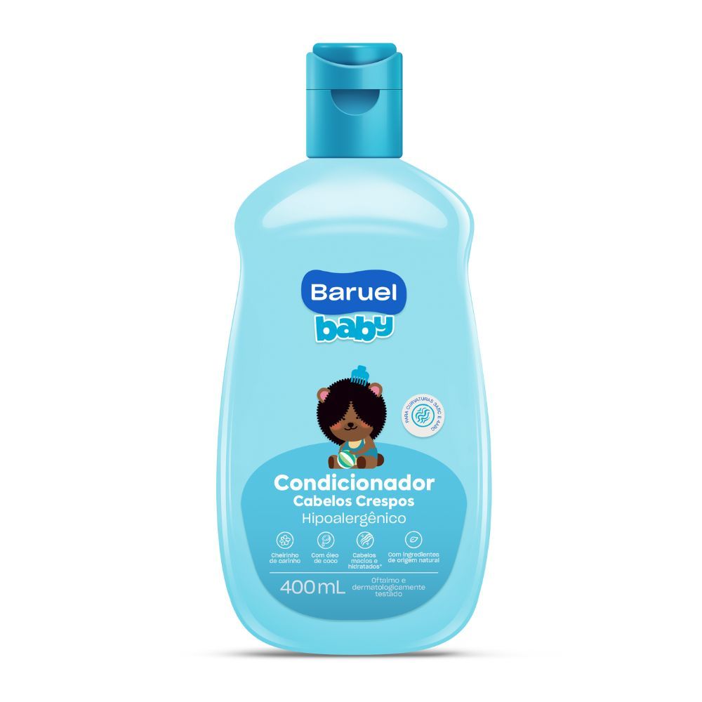 Condicionador Baruel Baby Hipoalergênico para Cabelos Crespos 400ml em Oferta na Shopee