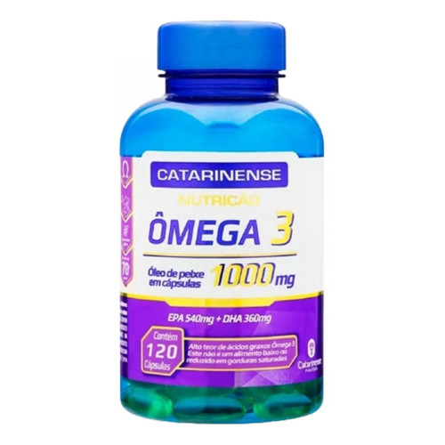 Ômega 3 Catarinense 120 Cápsulas 1000mg Oleo De Peixe Sem Sabor