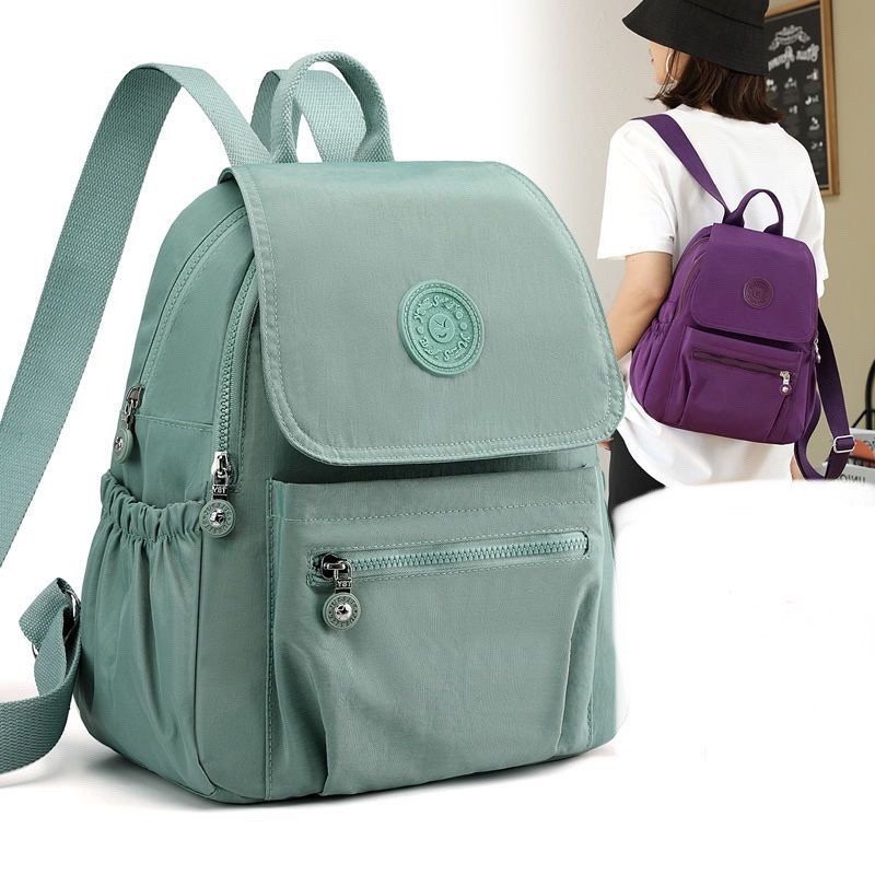 Mochila Feminina Nylon Impermeável Média Leve Casual Viagem Passeio Escolar Antifurto ref: 8866