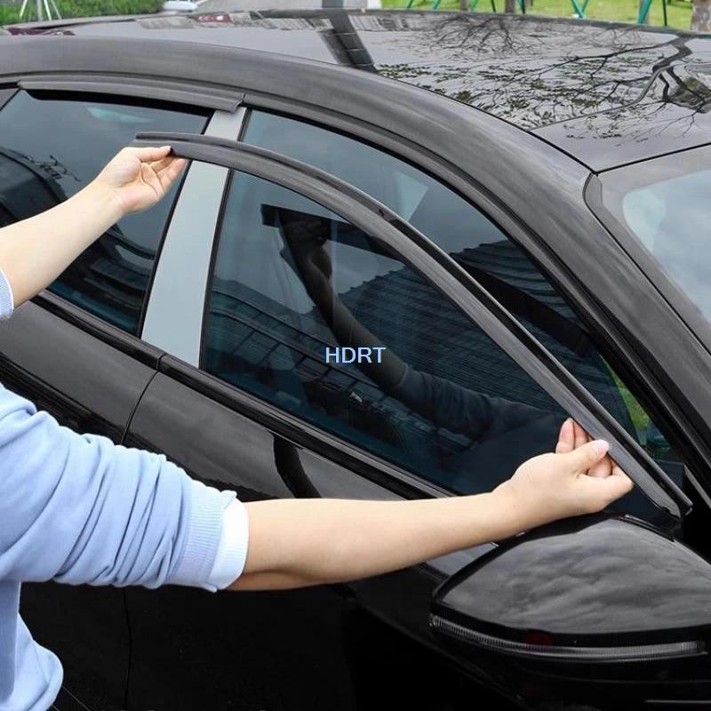 Estilo Do Carro Janela Lateral Defletor Viseira Ventilação Para Geely Zeekr 001 2024 + Tempo Vento Escudo Sol Chuva Guar