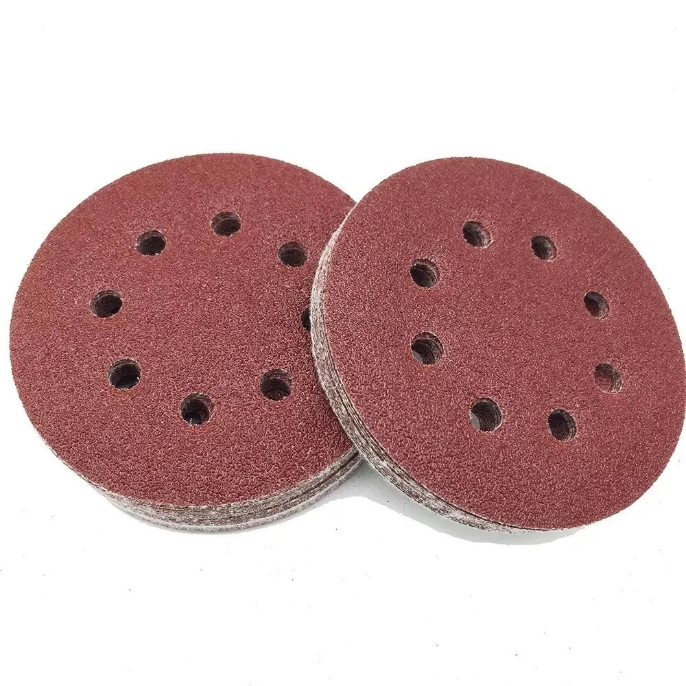Kit 10 unidades Disco Lixa com Velcro 125mm Com Furo Roto Orbital Lixadeira Ferro Madeira Massa Metal