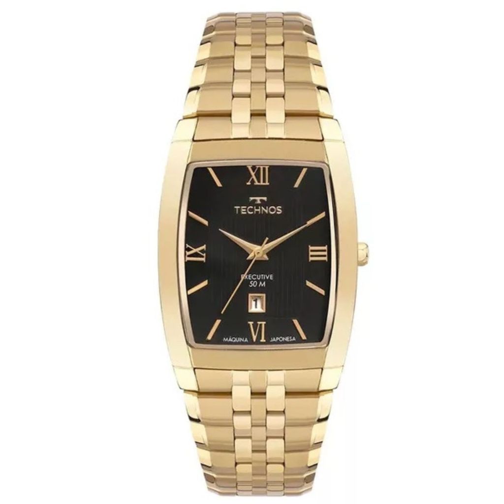 Relógio de Pulso Masculino Technos Executive Dourado GN12AA/1P Relógio Masculi