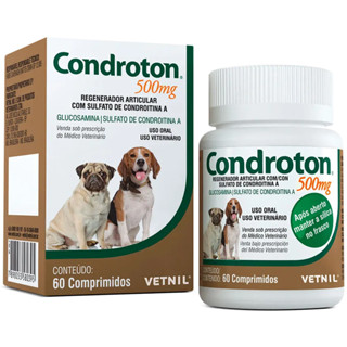 Condroton 500mg Regenerador Articular Vetnil 60 Comprimidos em Oferta na Shopee