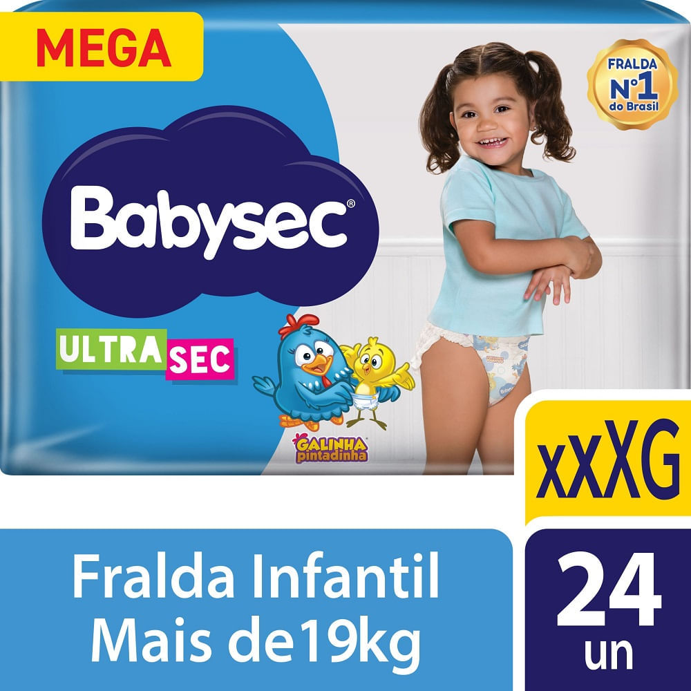 Fralda Descartável Babysec Ultrasec Mega Galinha Pintadinha XXXG 24 Unidades em Oferta na Shopee