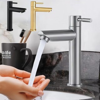 Torneira Inox 304 Para Banheiro Cozinha Metal Bancada Torneira Fria Simples Para Pia Lava…