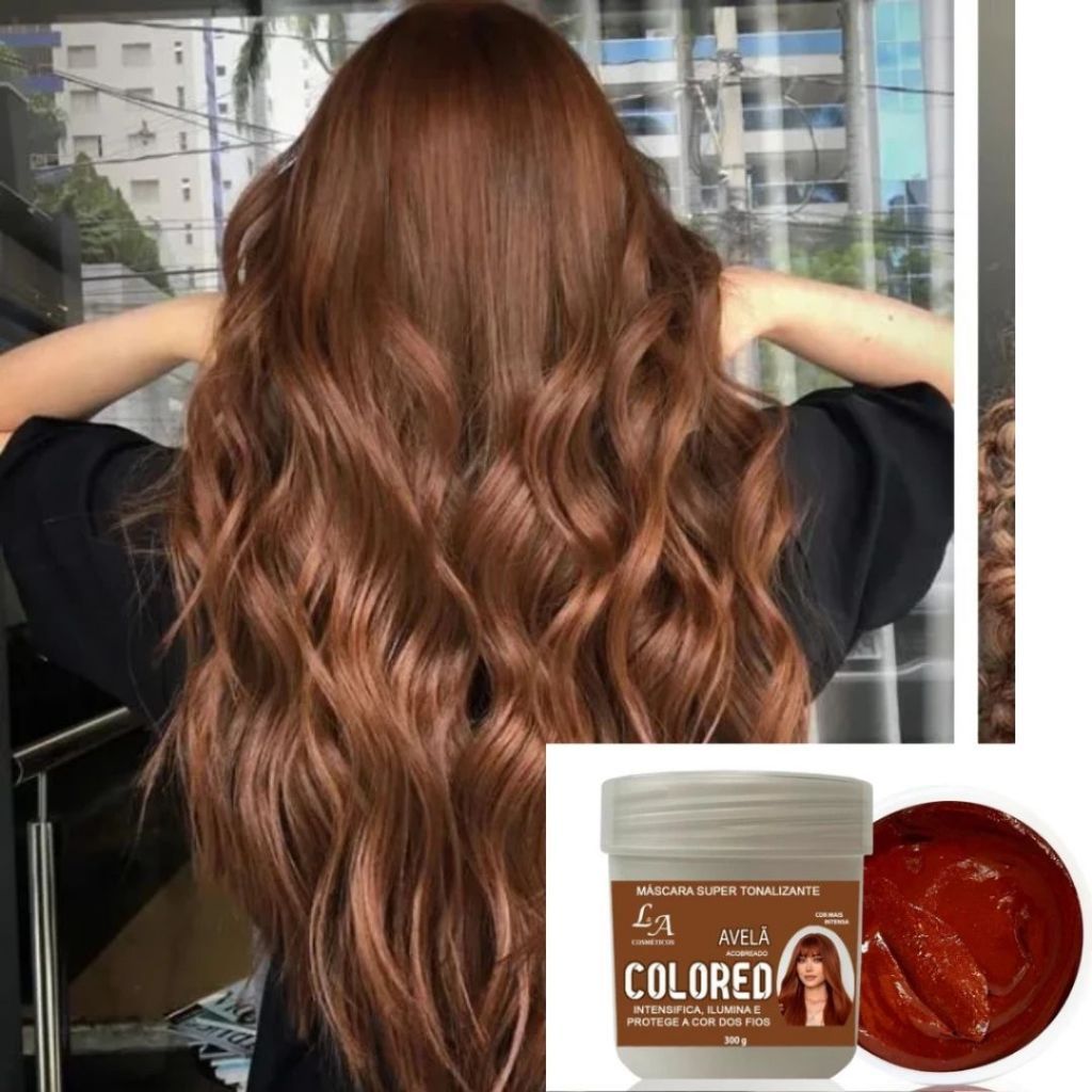 Tonalizante Tinta Avelã Acobreado Chocolate Morena Iluminada - Sem Amônia - Resultado Natural 300g