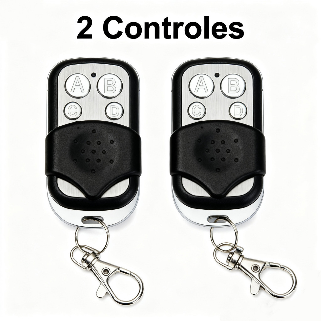 Controle Remoto Universal para Portão Elétrico Eletrônico Garagem com Chaveiro 433mhz 4 Botões