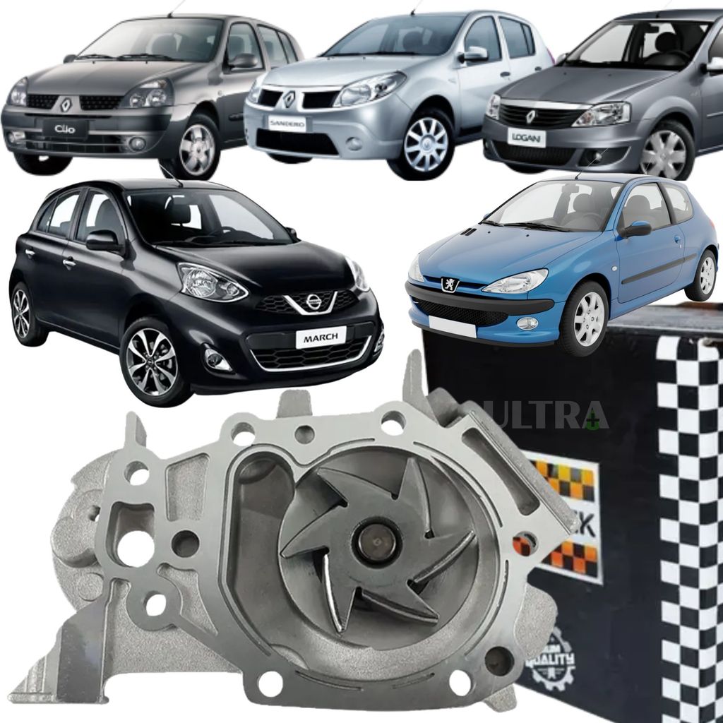Bomba Água Renault Clio / Logan / Sandero - Peugeot 206 - Nissan March 1.0 16V (Schadek 90000457 20.207)