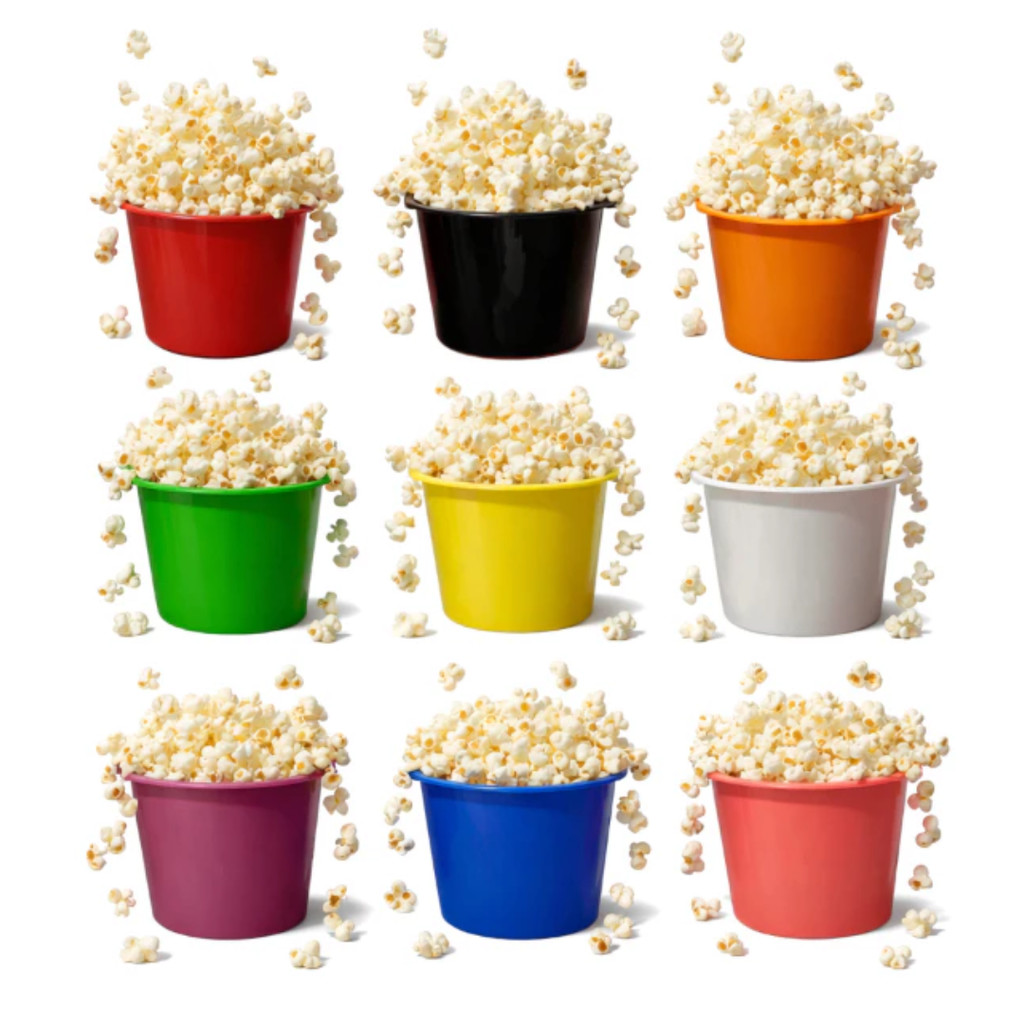 Kit 10 Unidades Balde de Pipoca Colorido – Lembrancinha para Festas e Cinema em Casa