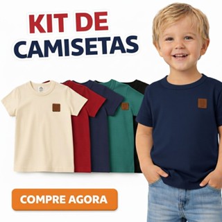 KIT 2 À 5 CAMISETAS INFANTIL MENINO LISA BÁSICA MANGA CURTA 100% ALGODÃO VERSÁTIL em Oferta na Shopee