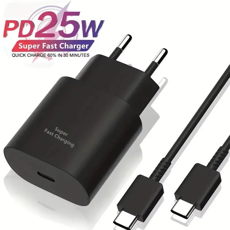 Carregador USB de 25W para a UE com carregamento rápido QC 3.0 para Samsung S20 S21, carregador portátil para celular, c