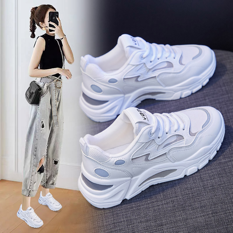 Tênis feminino elegante estilo ocidental 2025 novo estilo feminino na moda Street Wear tênis de corrida longo pé não can