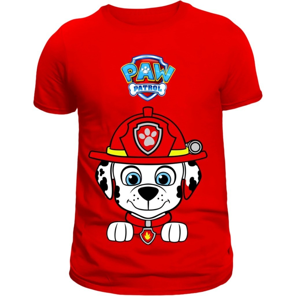 Camisa Infantil Patrulha Canina rosto Desenhos Algodão, Camisa Infantil e adulto, camiseta infantil