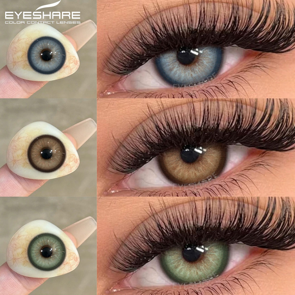 EYESHARE Lentes De Contato Coloridas Naturais Para Olhos 1 Par Anual Azul Olho Beleza Maquiagem Colorido Marrom Verde