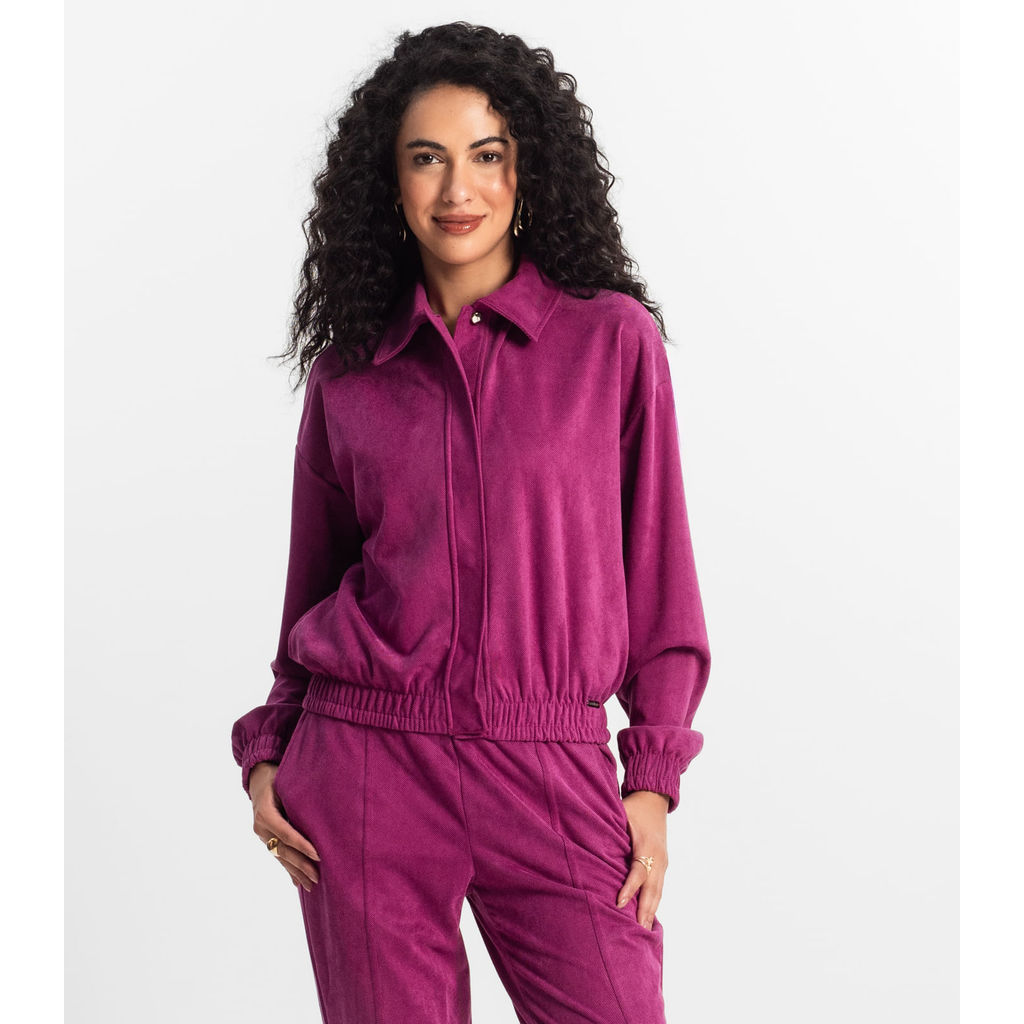 Jaqueta Suede Feminina Rovitex Roxo