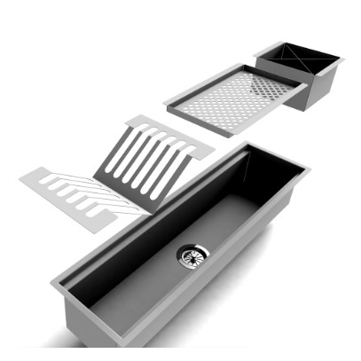 Calha Embutida Escorredor Inox Cozinha Americana Úmida