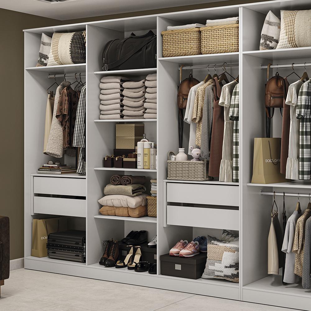 Guarda-Roupa Sem Portas Closet Kapperberg Adapt Branco 237cm