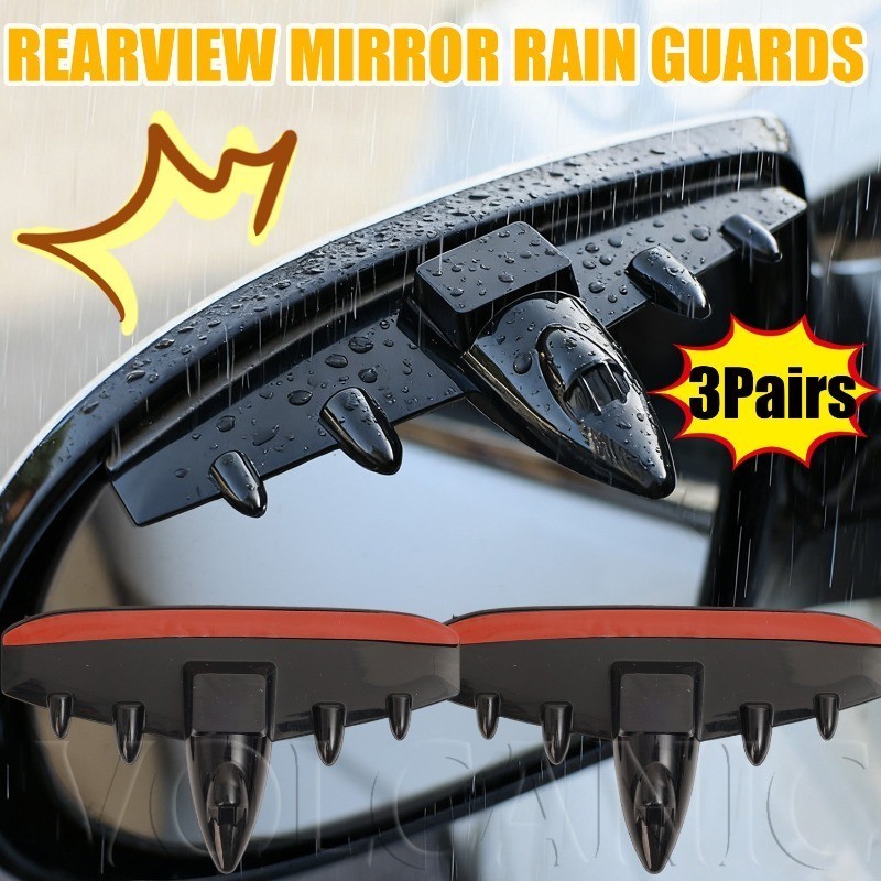 [Envio Rápido] 3 Pares De Protetor De Chuva Para Espelho De Carro , Acessório De Condução | Design De Estilo Avião Todos