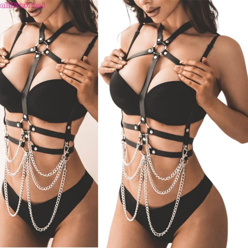 allilivefoua1 Subculturas Espartilhos Cinto Para Feminino Corpo Corrente Arnês Cinta Cintura Roleplay Traje W