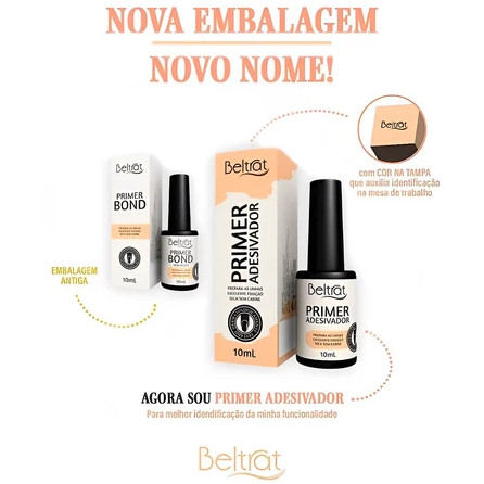 Primer Adesivador 10ml Beltrat Preparador Alongamento De Unhas em Gel — imagem 2 de 2