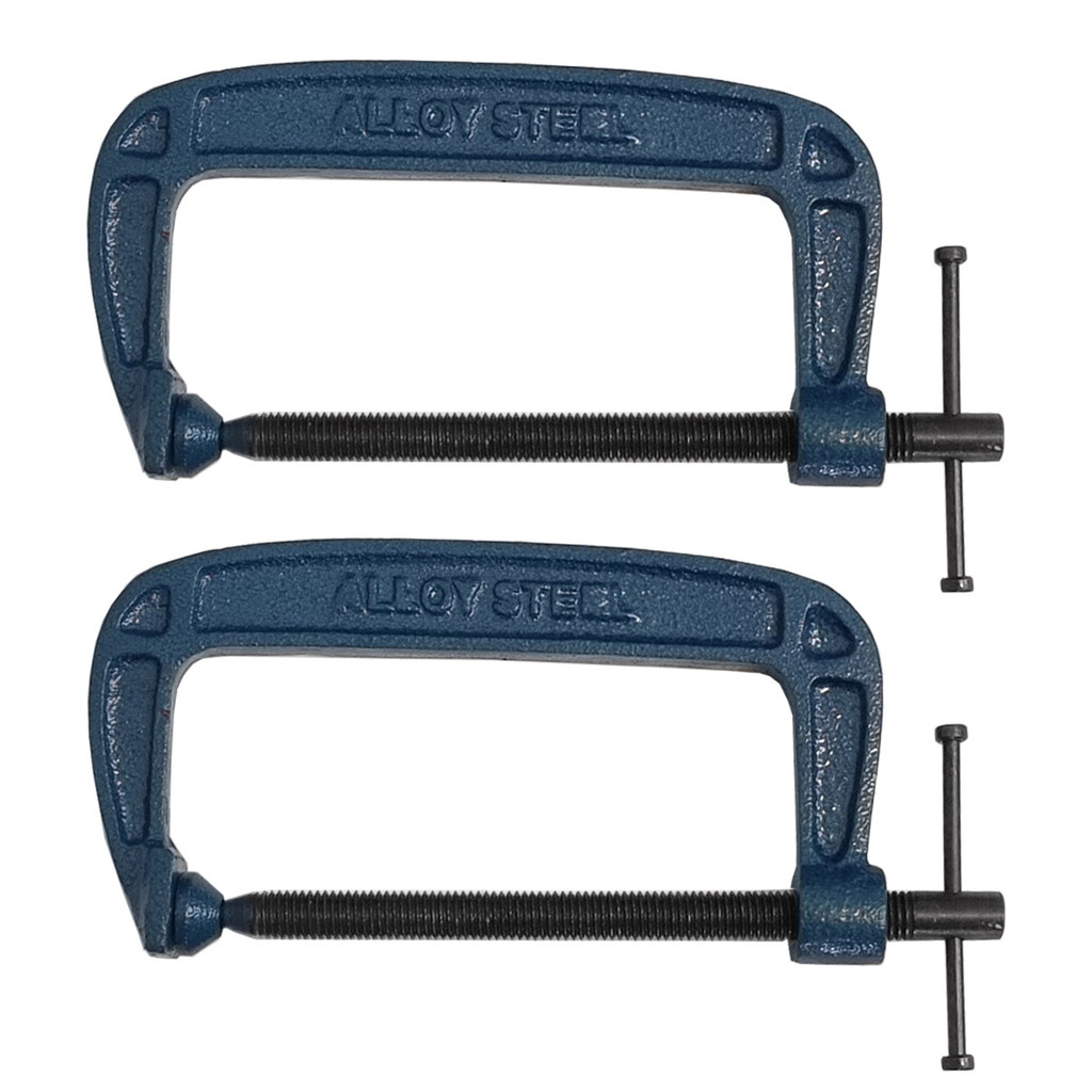 Kit 2 Grampos Sargento de Fixação 150mm Tipo C 6 Polegadas  para Marceneiro Profissional